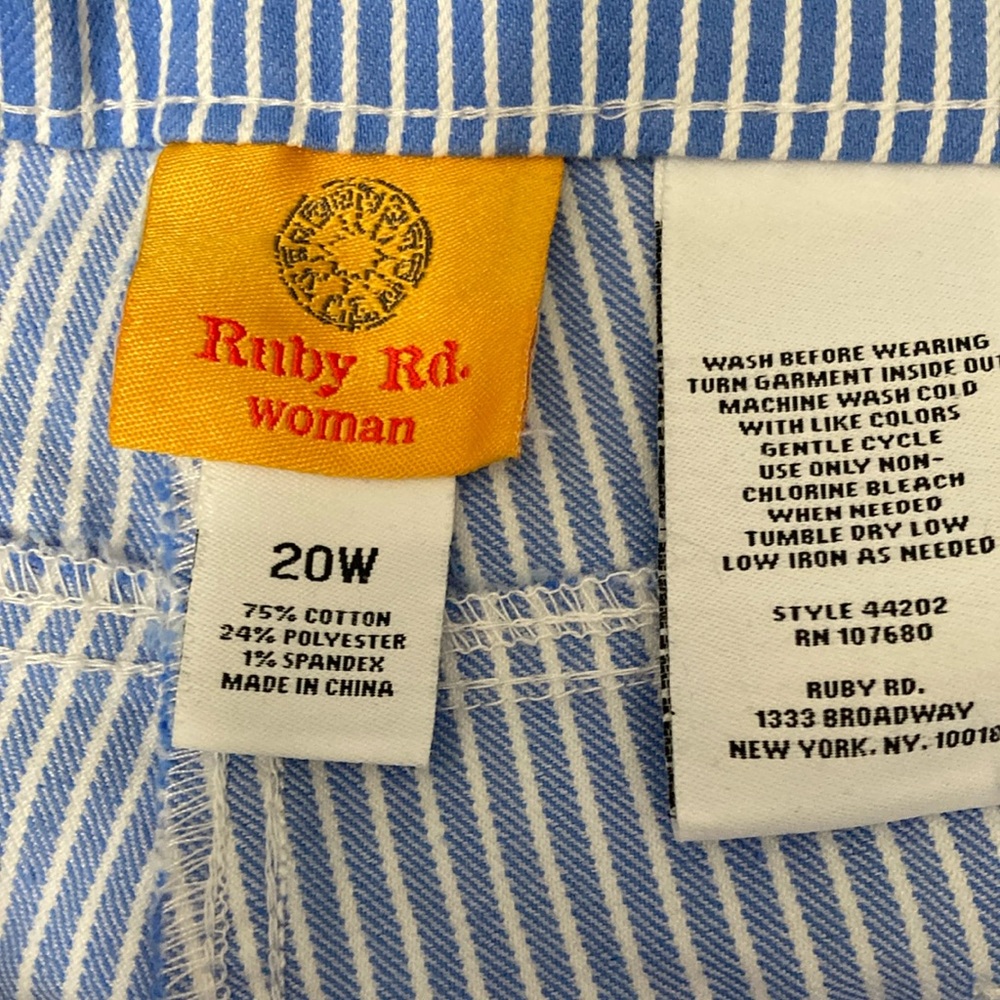 Ruby Rd. Blue and White Striped Pants - Picture 10 of 11